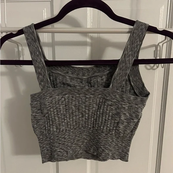 Athleta Gray Heathered Buttoned Cardigan and Ribbed Camisole Set - Picture 8 of 8